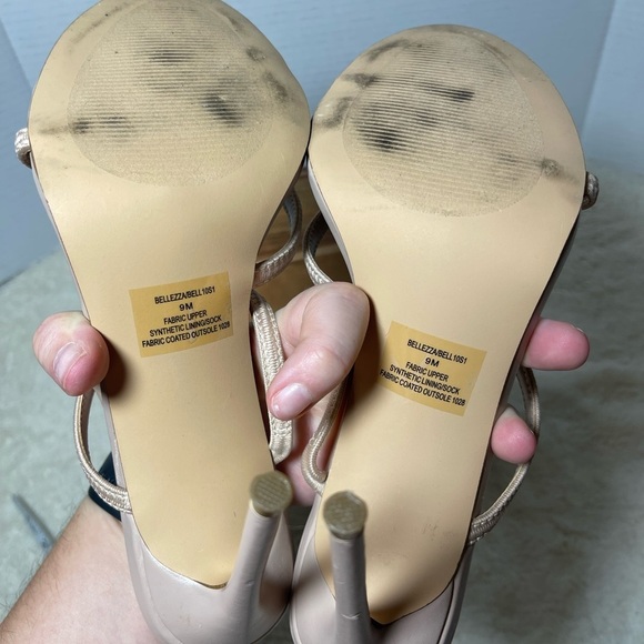 Minimalist Classic Steve Madden Nude Strappy Heels - Picture 9 of 10